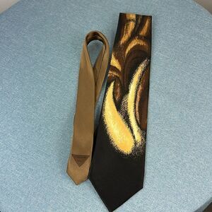 Vintage Vitaliano Pancaldi Colorful Abstract Print Flames 100% Silk Tie Retro